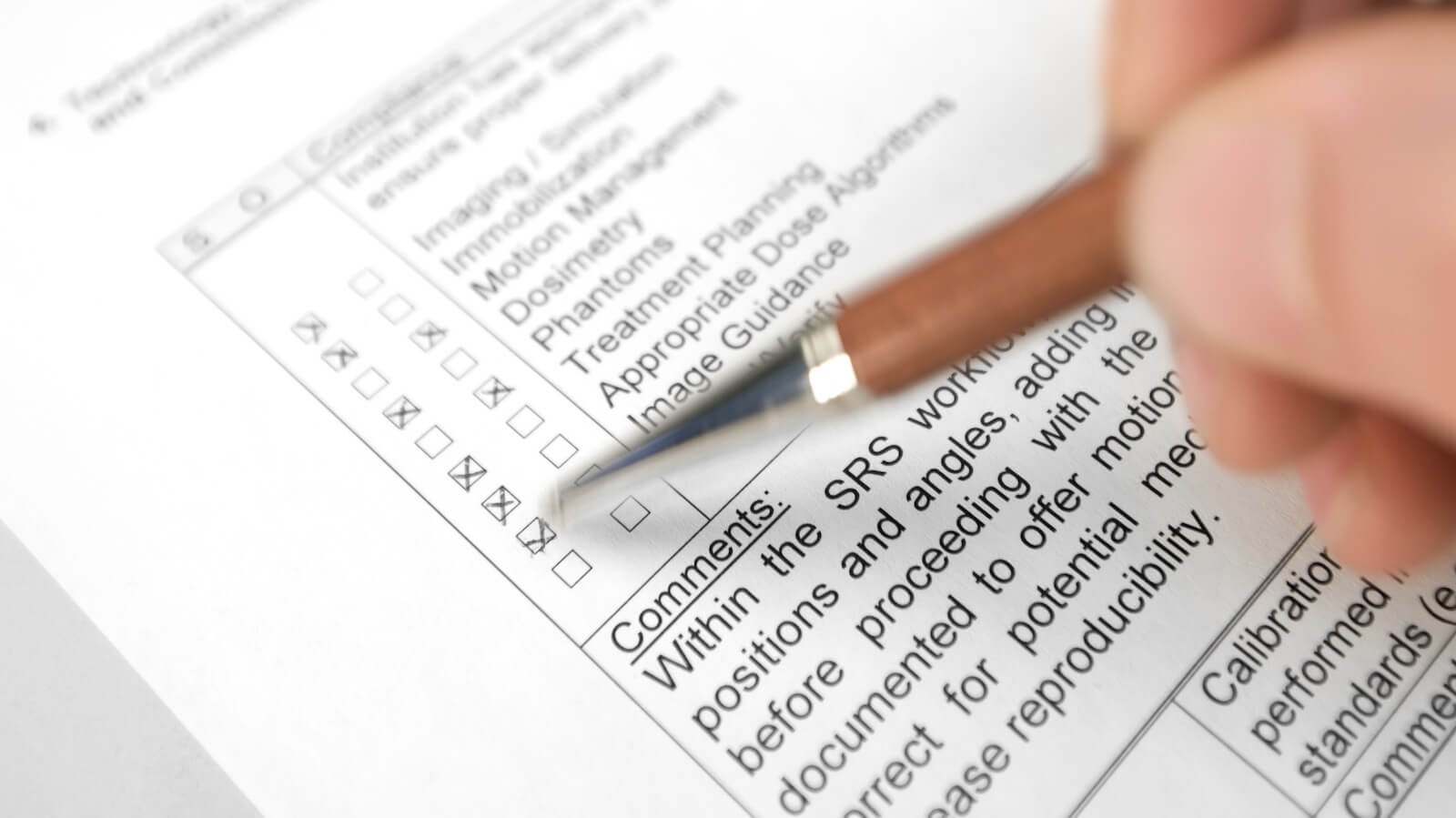 Checklist being marked for Novalis Certified program.