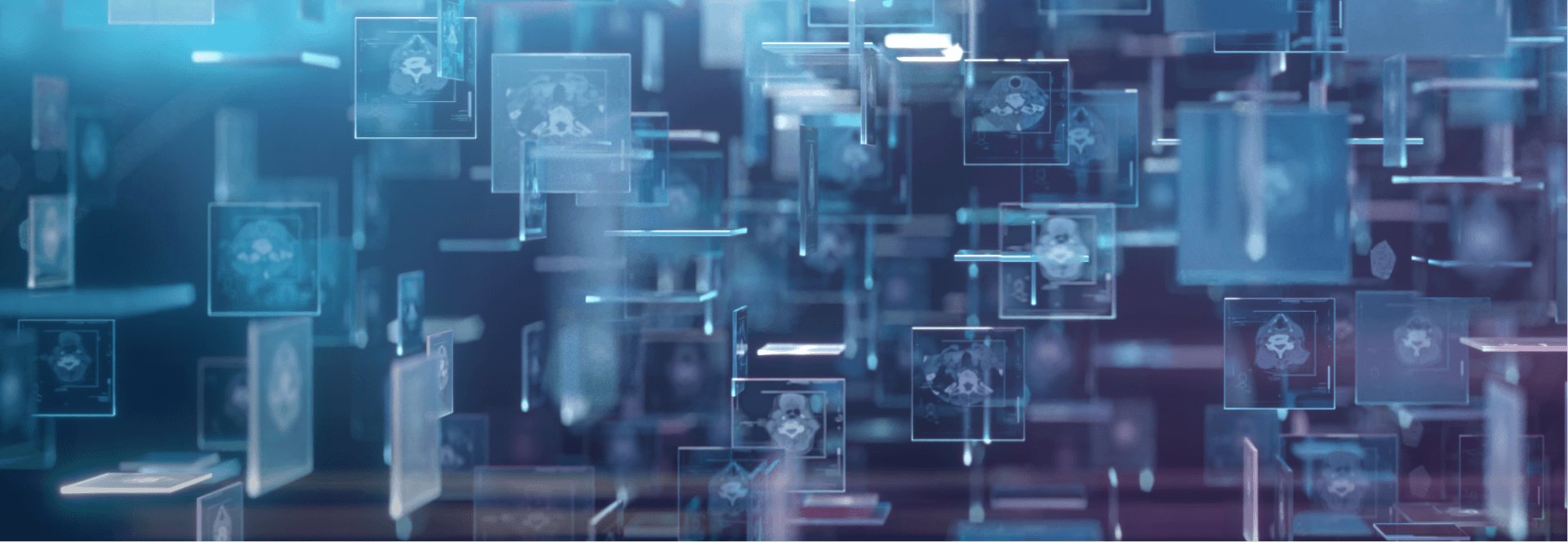 Abstract visualization of digital technology transforming healthcare.