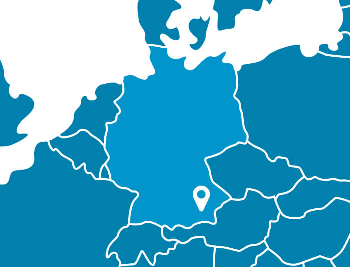 Map of Germany indicating Ludwig-Maximilians-University Hospital